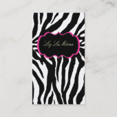 PixDezines Sassy zebraprint/hot pink+black Visitekaartje (Achterkant)