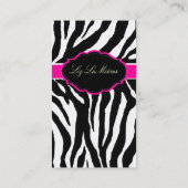 PixDezines Sassy zebraprint/hot pink+black Visitekaartje (Achterkant)