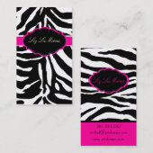 PixDezines Sassy zebraprint/hot pink+black Visitekaartje (Voorkant / Achterkant)