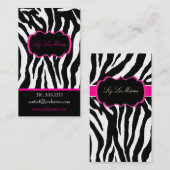 PixDezines Sassy zebraprint/hot pink+black Visitekaartje (Voorkant / Achterkant)
