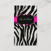 PixDezines Sassy zebraprint/hot pink+black Visitekaartje (Achterkant)
