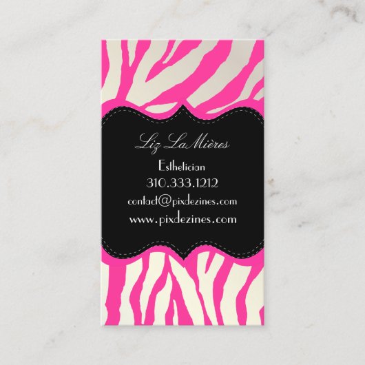 PixDezines Sassy zebraprint Visitekaartje (Voorkant)