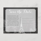 PixDezines/Save Date/Chalkboard/Paris Sketched Aankondigingskaart (Achterkant)