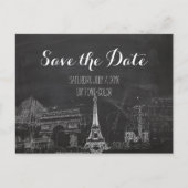 PixDezines/Save Date/Chalkboard/Paris Sketched Aankondigingskaart (Voorkant)