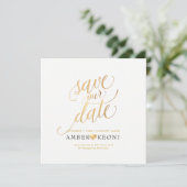 PixDezines Save Date/Faux Gold/DIY Background Save The Date (Staand voorkant)