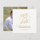 PixDezines Save Date/Faux Gold/DIY Background The Date (Voorkant / Achterkant)
