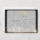 PixDezines/Save Date/Faux Gold/NYC Aankondiging (Achterkant)