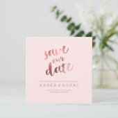 PixDezines Save Date/Faux Roos Gold/Roze marmer Kaart (Staand voorkant)