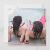 PixDezines Save Date/Faux Roos Gold/Roze marmer Kaart (Achterkant)