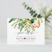 PixDezines Save Date/Greenery, Elder+Fern Save The Date (Staand voorkant)