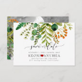 PixDezines Save Date/Greenery, Elder+Fern Save The Date (Voorkant / Achterkant)