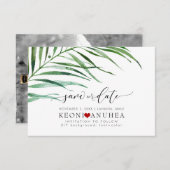 PixDezines Save Date/Greenery, Palm Fronds Save The Date (Voorkant / Achterkant)