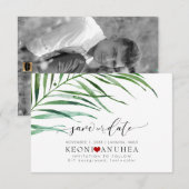 PixDezines Save Date/Greenery, Palm Fronds The Date (Voorkant / Achterkant)