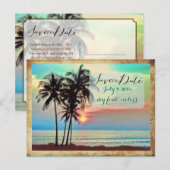 PixDezines/save date/hawaii sunset/ Aankondigingskaart (Voorkant / Achterkant)