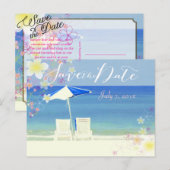 PixDezines/save date/hula dream/beach Aankondigingskaart (Voorkant / Achterkant)