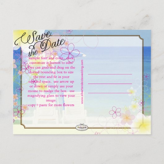 PixDezines/save date/hula dream/beach Aankondigingskaart (Achterkant)