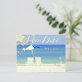 PixDezines/save date/hula dream/beach Aankondigingskaart (Staand voorkant)