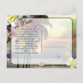 PixDezines/save date/hula dream/fantasy zonsonderg Aankondigingskaart (Achterkant)