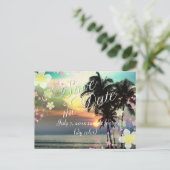 PixDezines/save date/hula dream/fantasy zonsonderg Aankondigingskaart (Staand voorkant)