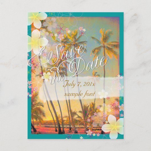 PixDezines/save date/hula dream/ hawaii Aankondigingskaart (Voorkant)