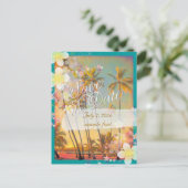 PixDezines/save date/hula dream/ hawaii Aankondigingskaart (Staand voorkant)