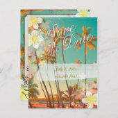 PixDezines/save date/hula dream/ hawaii Aankondigingskaart (Voorkant / Achterkant)