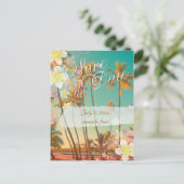 PixDezines/save date/hula dream/ hawaii Aankondigingskaart (Staand voorkant)