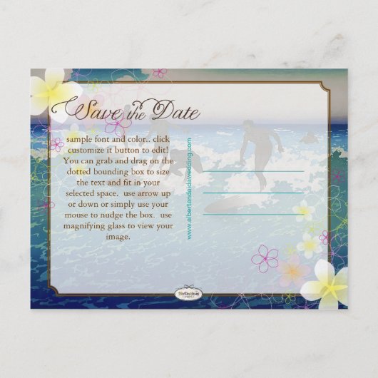 PixDezines/save date/hula dream/ surfers Aankondigingskaart (Achterkant)
