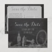 PixDezines/save date/krijtbord/londen geschetst Aankondigingskaart (Voorkant / Achterkant)