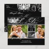 PixDezines save date kroonluchter/DIY kleuren+lett Aankondigingskaart (Voorkant / Achterkant)