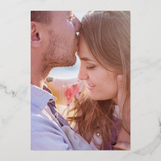 PixDezines Save Date Luxe Roos Gold Folie Uitnodiging (Achterkant)