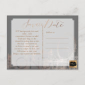 PixDezines/Save Date/Pink Gold/London Skyline Aankondigingskaart (Achterkant)