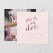 PixDezines Save Date/Roos Gold/DIY Achtergrond The Date (Voorkant / Achterkant)