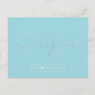 PixDezines Save de Datum/Platinum+Aqua Briefkaart