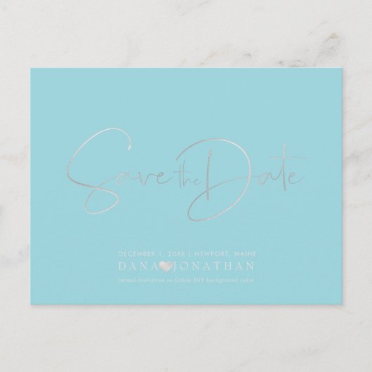 PixDezines Save de Datum/Platinum+Aqua Briefkaart (Voorkant)