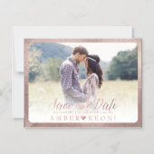 PixDezines Save Our Date/Faux Roos Gold Magnetische Uitnodiging (Voorkant)