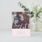 PixDezines Save our Date, Fun Script Font, Blush Briefkaart (Staand voorkant)