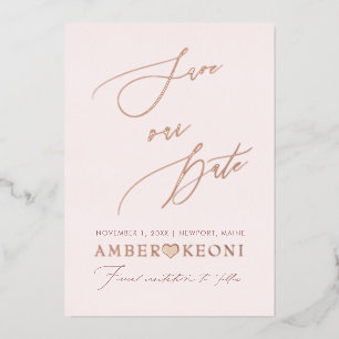 PixDezines Save our Date Luxe Calligrafie Folie Uitnodiging