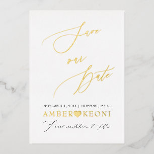 PixDezines Save our Date Luxe Calligrafie Folie Uitnodiging