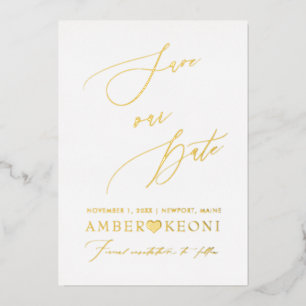 PixDezines Save our Date Luxe Calligrafie Folie Uitnodiging