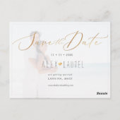 PixDezines Save our Date, Nepgoud Calligrafie Briefkaart (Achterkant)