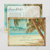 PixDezines/save the date/ beach Aankondigingskaart (Voorkant / Achterkant)