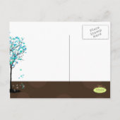 PixDezines Save the Date/chocolate+blue Aankondigingskaart (Achterkant)