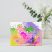 PixDezines SAVE THE DATE/COLOR RUN/RAINBOW Aankondigingskaart (Staand voorkant)