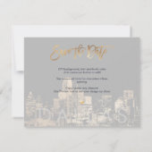 PixDezines/Save the Date Dallas Skyline/Faux Gold  Aankondiging (Achterkant)