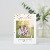 PixDezines Save the Date/Faux Gold Confetti Aankondigingskaart (Staand voorkant)