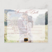 PixDezines Save the Date/Faux Roos Gold/Fun Script Aankondigingskaart (Achterkant)