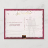 PixDezines Save the Date/Gold iriserende Bourgogne Briefkaart (Achterkant)