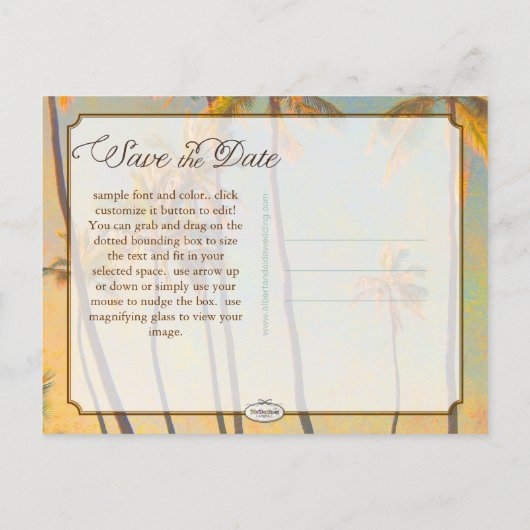 PixDezines/save the date/ hawaii Aankondigingskaart (Achterkant)