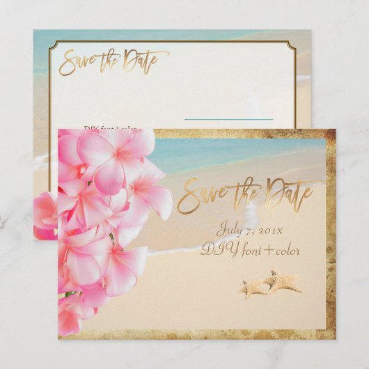 PixDezines/save the date/ hawaii Aankondigingskaart (Voorkant / Achterkant)